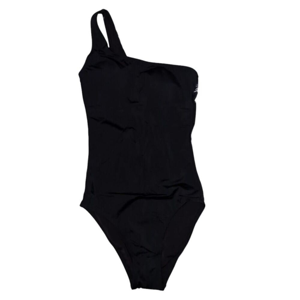 NWT Andie Black Nantucket One Shoulder One Piece Swimsuit Size XST